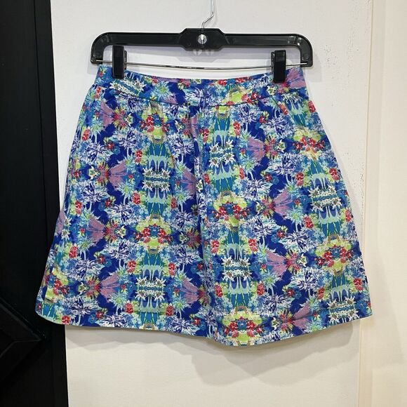 Victoria’s Secret Multicolor Tropical Floral Palm Tree Mini Skirt Size 4 - Picture 4 of 5